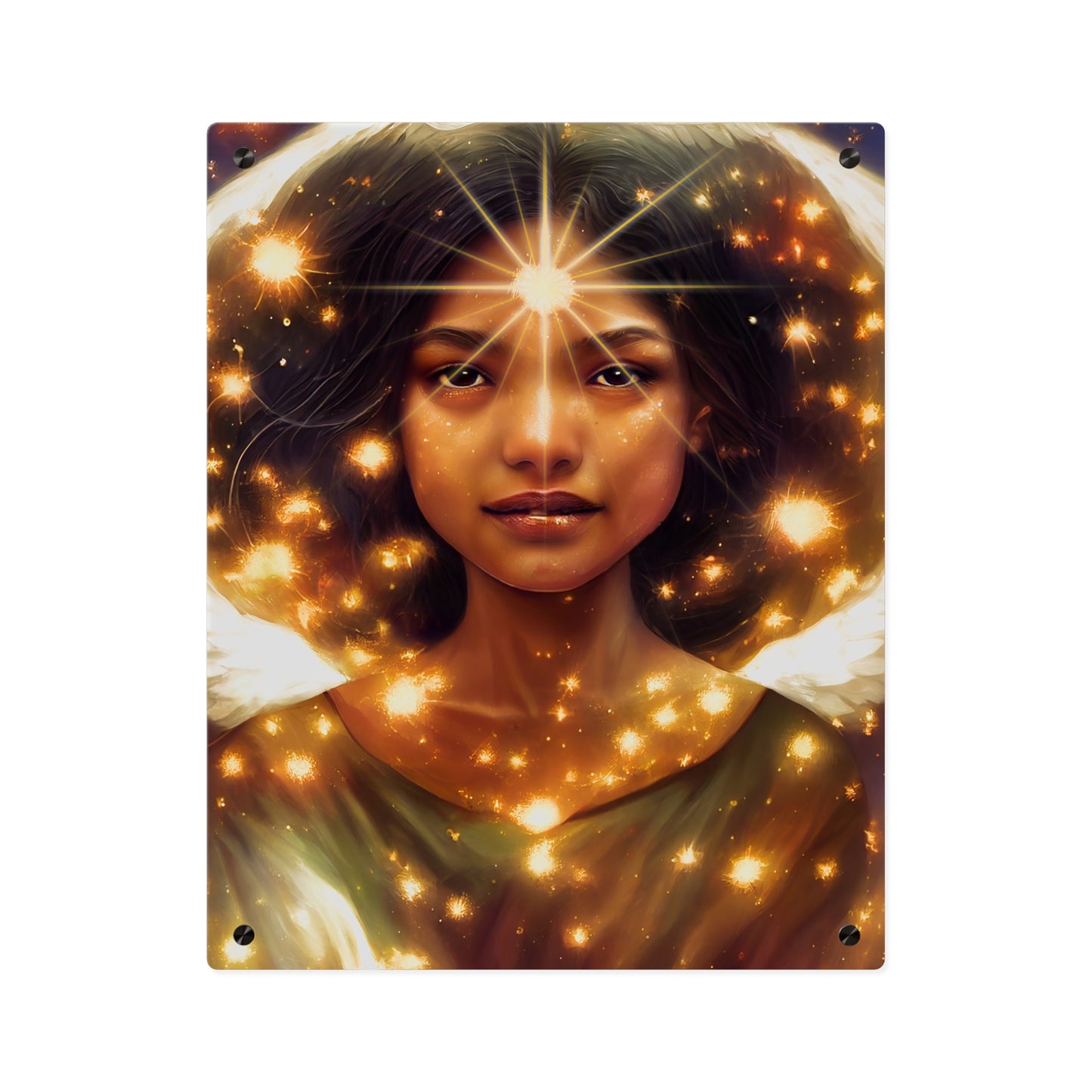Uriel Acrylic Wall Art Panel - Ready to Hang Acrylic Print - Guardian Angel Art - Divine Magic Angel Oracle Art - Spiritual based work