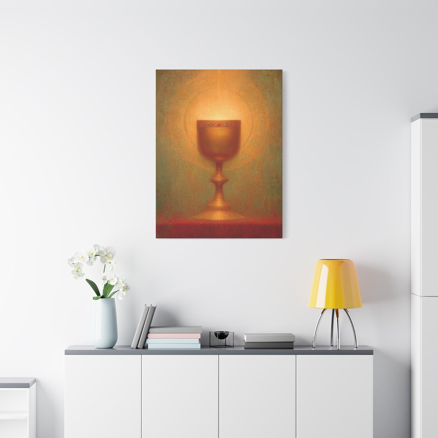 Chalice of the Lamb, Light of the World - The Holy Grail - Gallery Wrapped Canvas - Print - Religious Art for your Home - Catholic Art