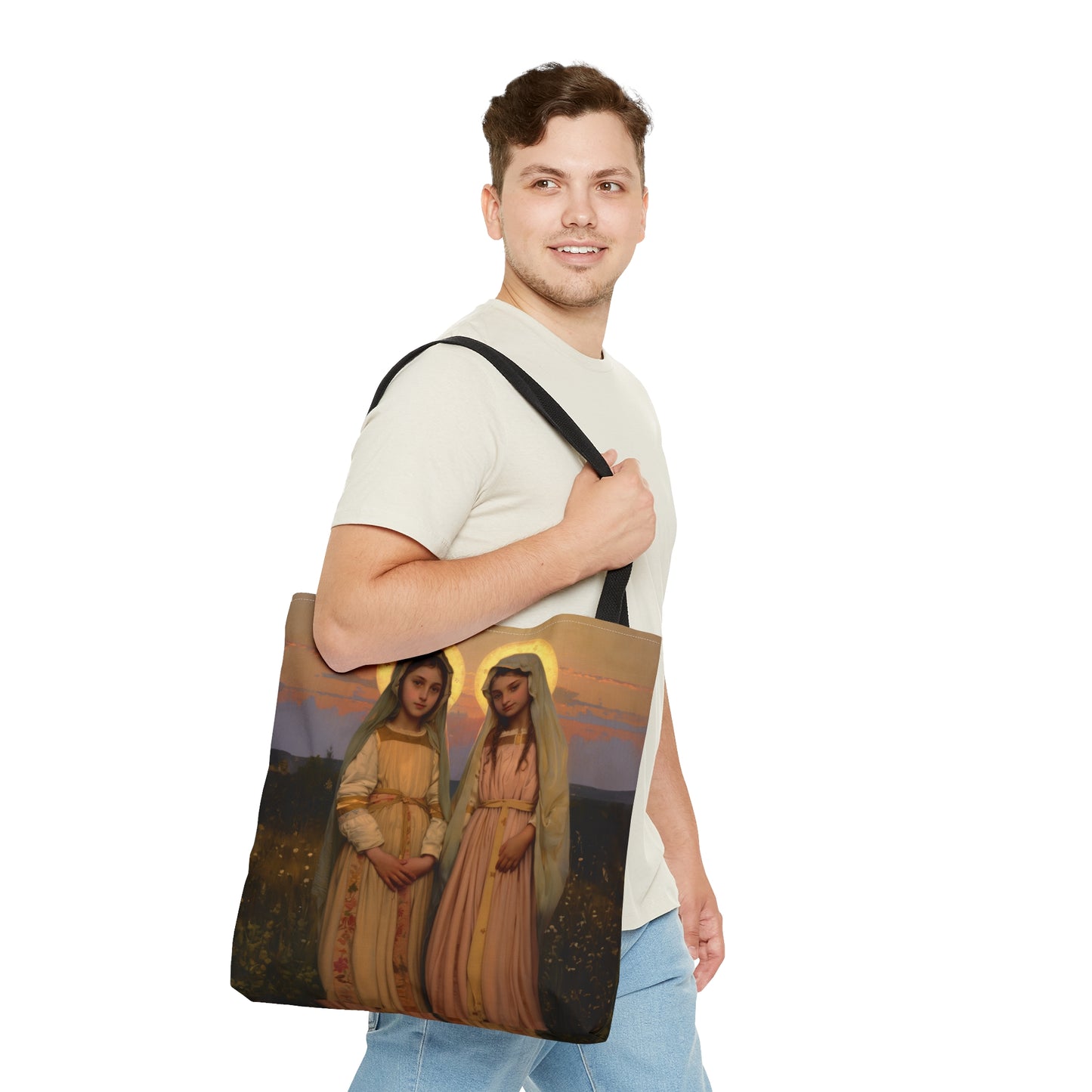 Saints Nunilo and Alodia Tote Bag - Large Medium Small Faith Art Bag - Catholic Faith Purse - Religious - Reusable - Prayer Bag