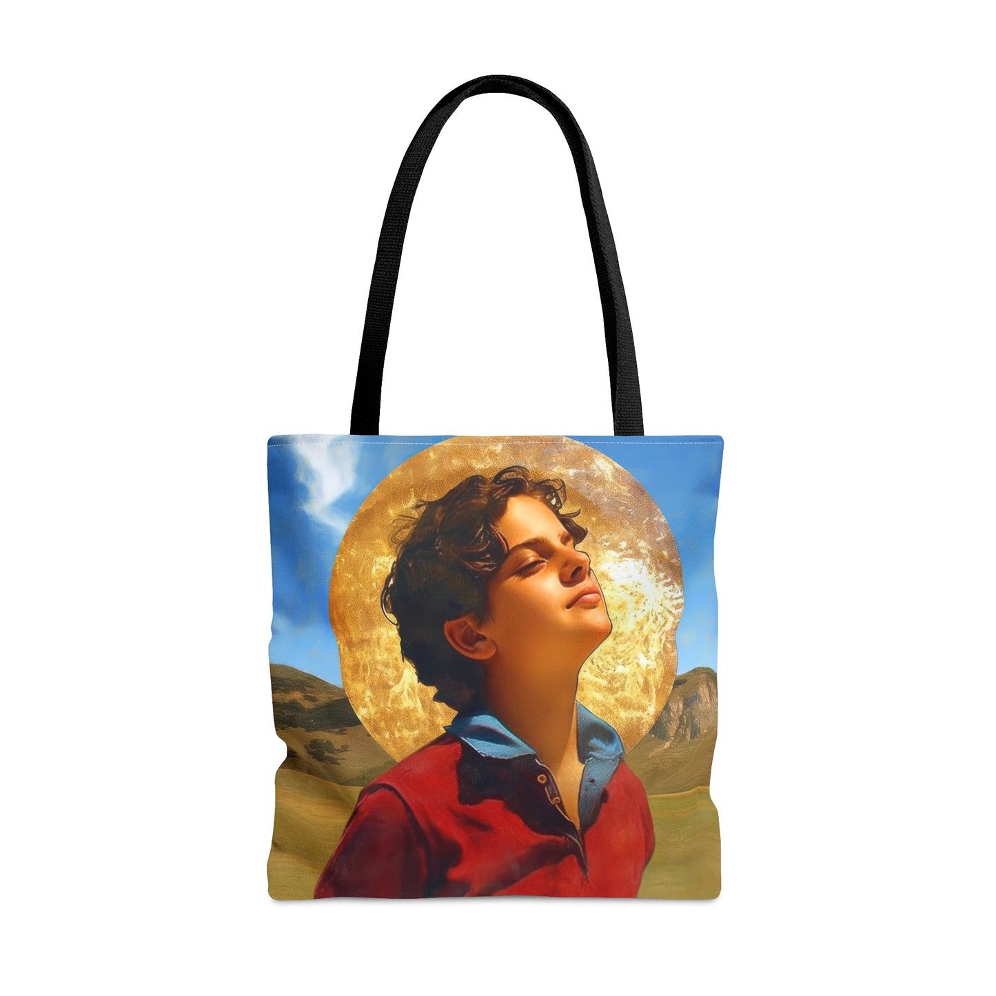 Saint Carlo Acutis Tote Bag - Large Medium Small Faith Art Bag - Catholic Faith Purse - Double Sided
