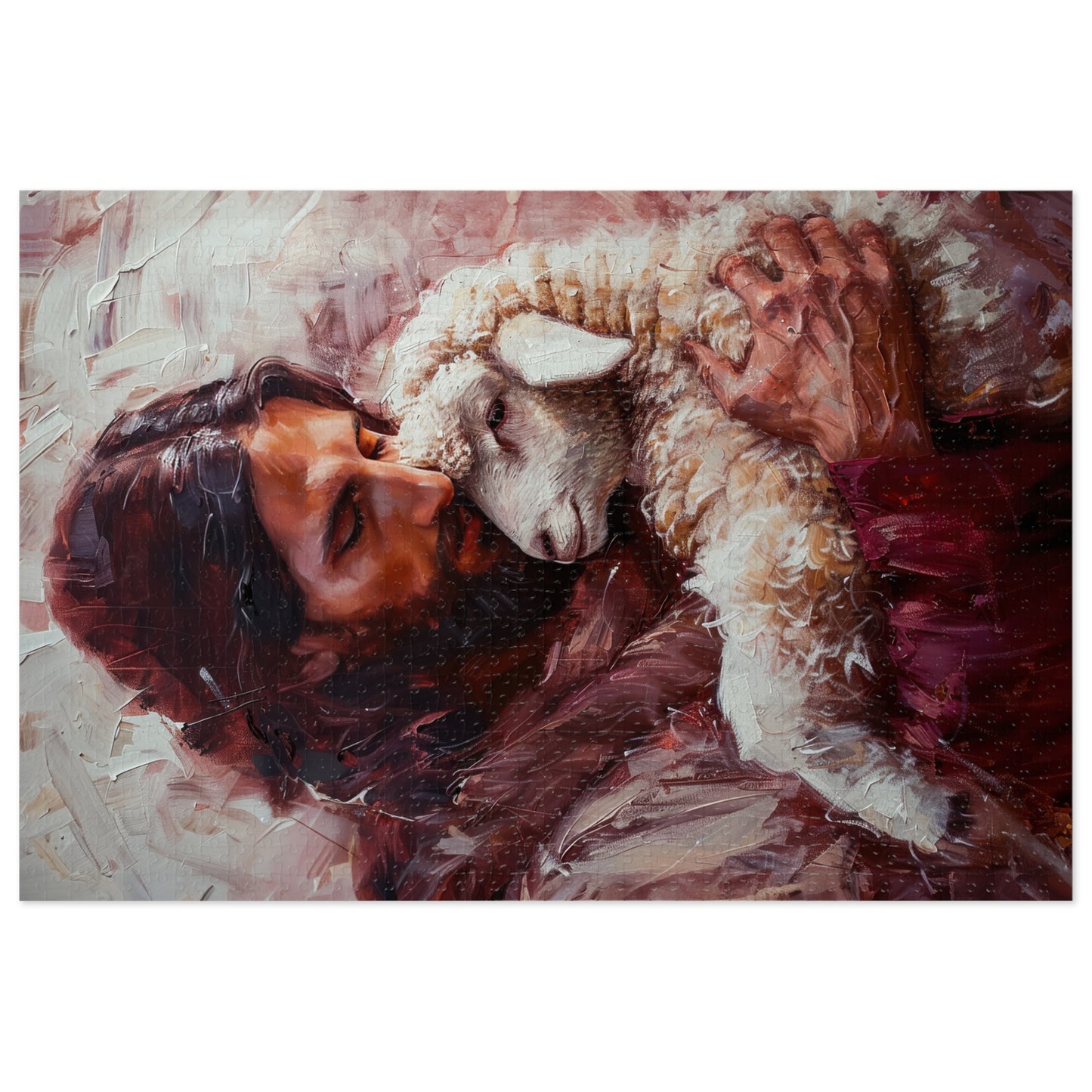 Jesus and the Little Lamb - Puzzle and Keepsake Tin - Religious (30, 110, 252, 500,1000) - Religious Puzzle - Christ the Savior Art print