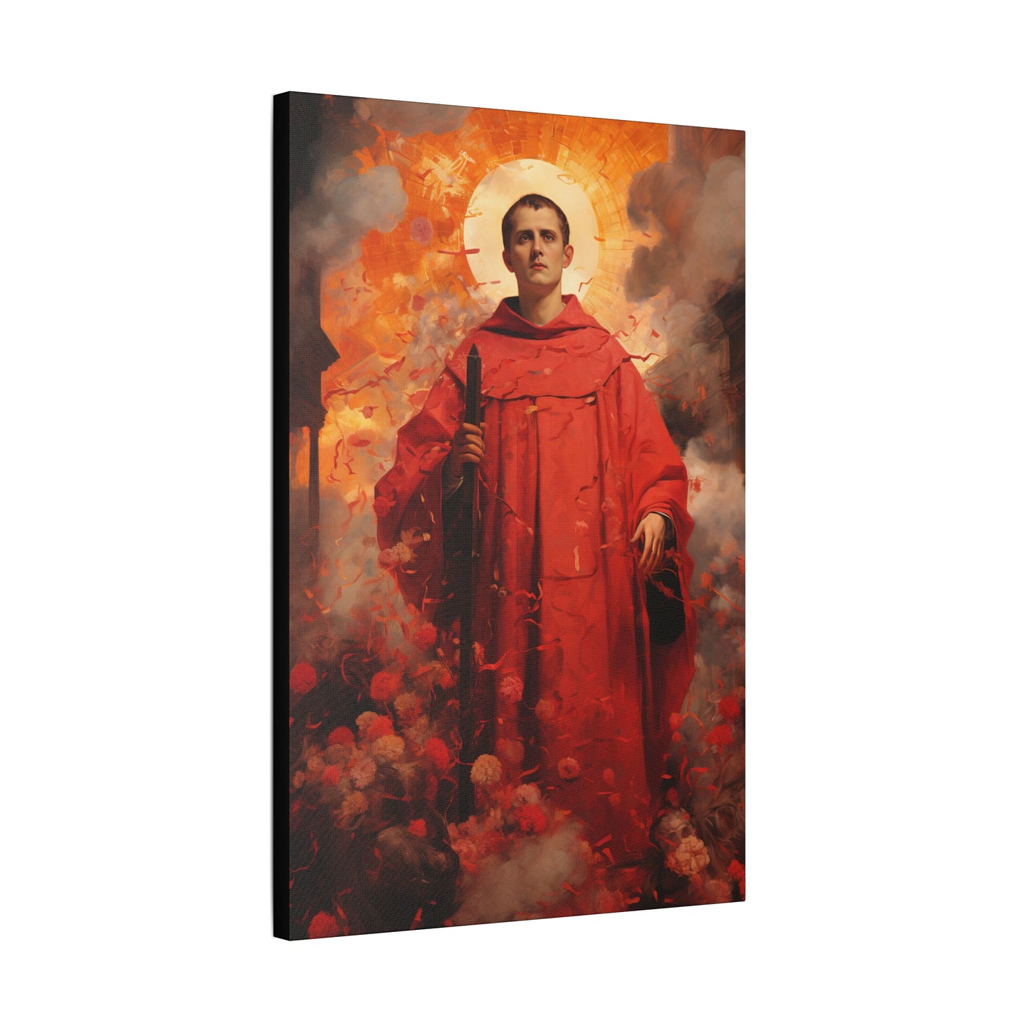 Saint Lawrence Deacon and Martyr Canvas Print - Multiple Sizes - Catholic Home art - Museum Wrapped Canvas - Sanctified Souls Print