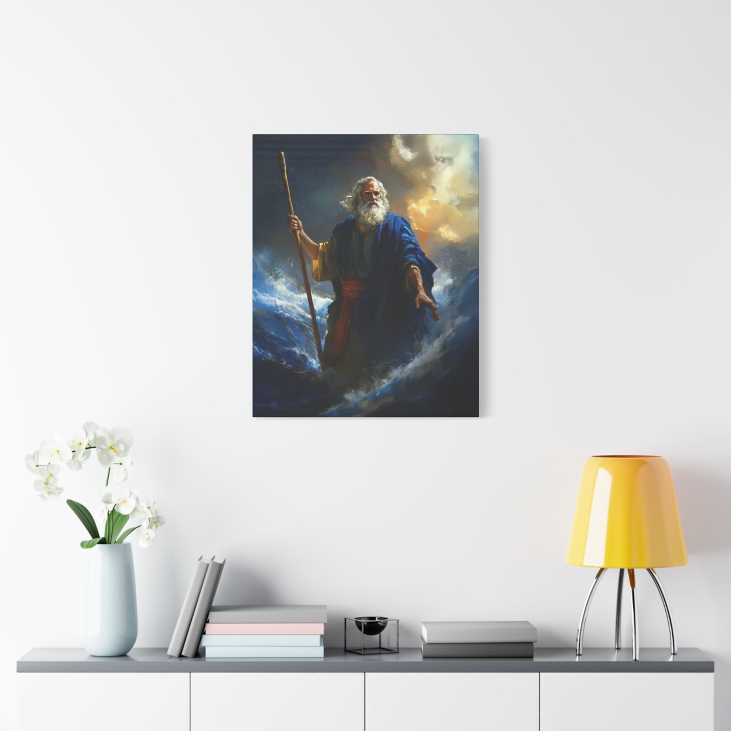 Moses Before the Trembling Sea - Gallery Wrapped Canvas - Print - Religious Art for your Home - Catholic Art