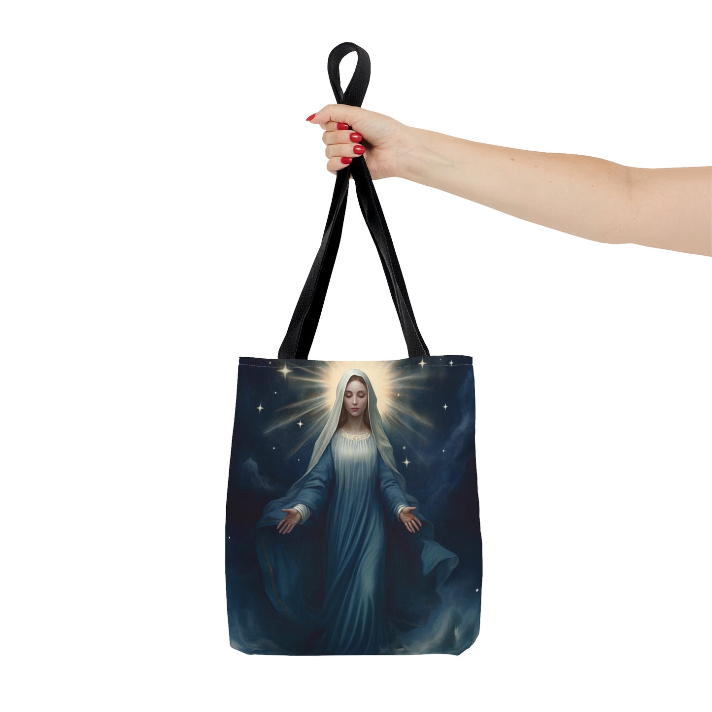 Our Lady Star of the Sea Tote Bag - Large Medium Small Faith Art Bag - Re usable Tote Purse - Double Sided - Catholic Art Bag - Mother Mary