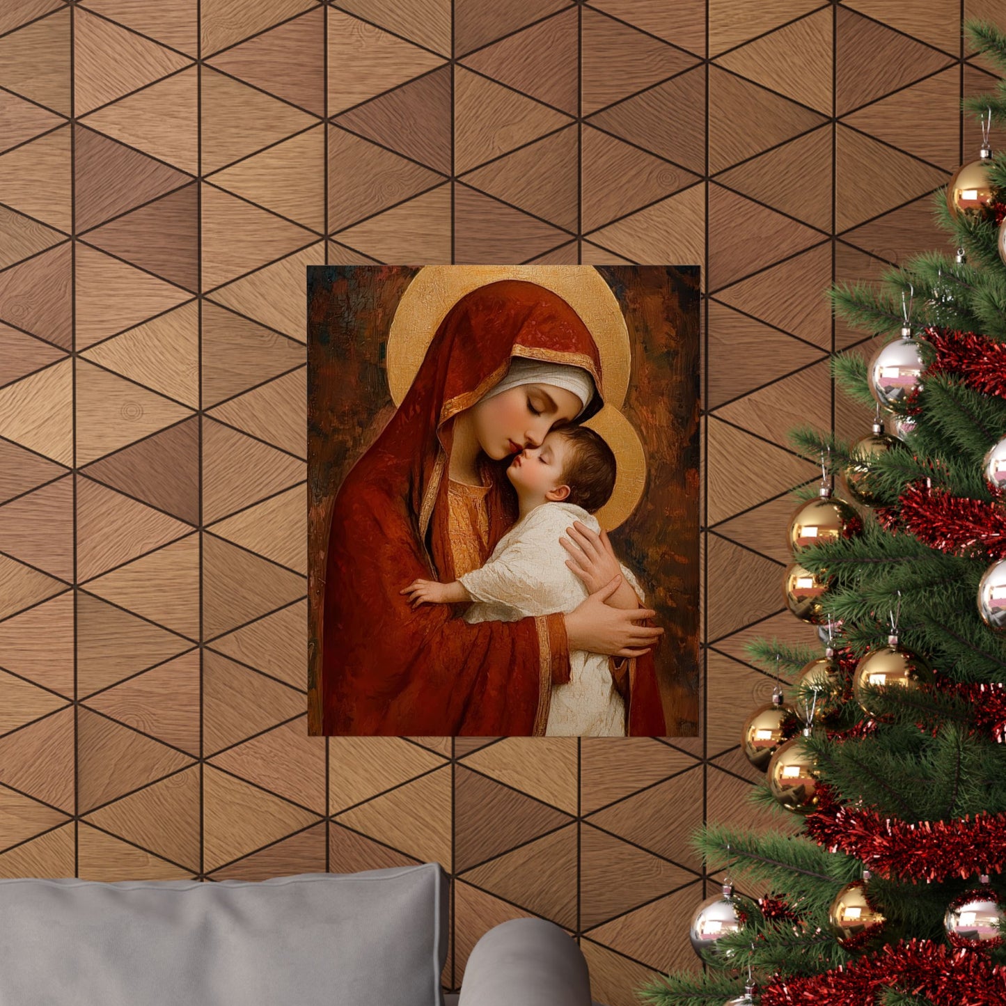 Our Lady of Tenderness - Mother Mary and the Christ Child - Marian Art - Sanctified Souls Print - Multiple Sizes - Premium Vertical Posters
