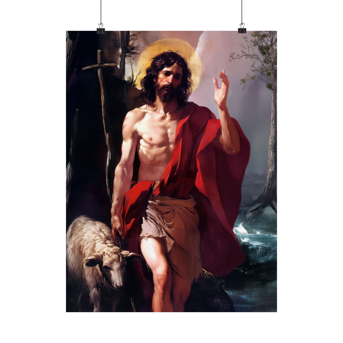 Saint John the Baptist  - Sanctified Souls Print - Multiple Sizes - Premium Posters - Catholic Art - Christian Home Decor Artwork