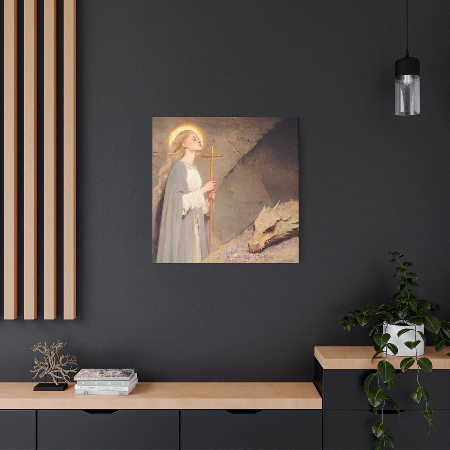 Saint Margaret of Antioch -  Museum Wrapped Canvas - Sanctified Souls Print - Religious Art for your Home - Catholic Patron Saint Art