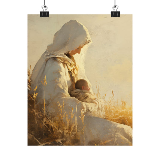 Our Lady of the Harvest / Prairie - Mother Mary - Sanctified Souls Print - Multiple Sizes - Premium Matte Vertical Posters