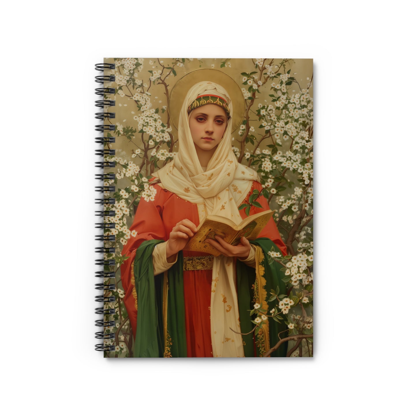 Saint Amelia / Saint Amalberga Sanctified Souls Art - Religious - Spiral Notebook - Ruled Line - Religious art - Saint Artwork