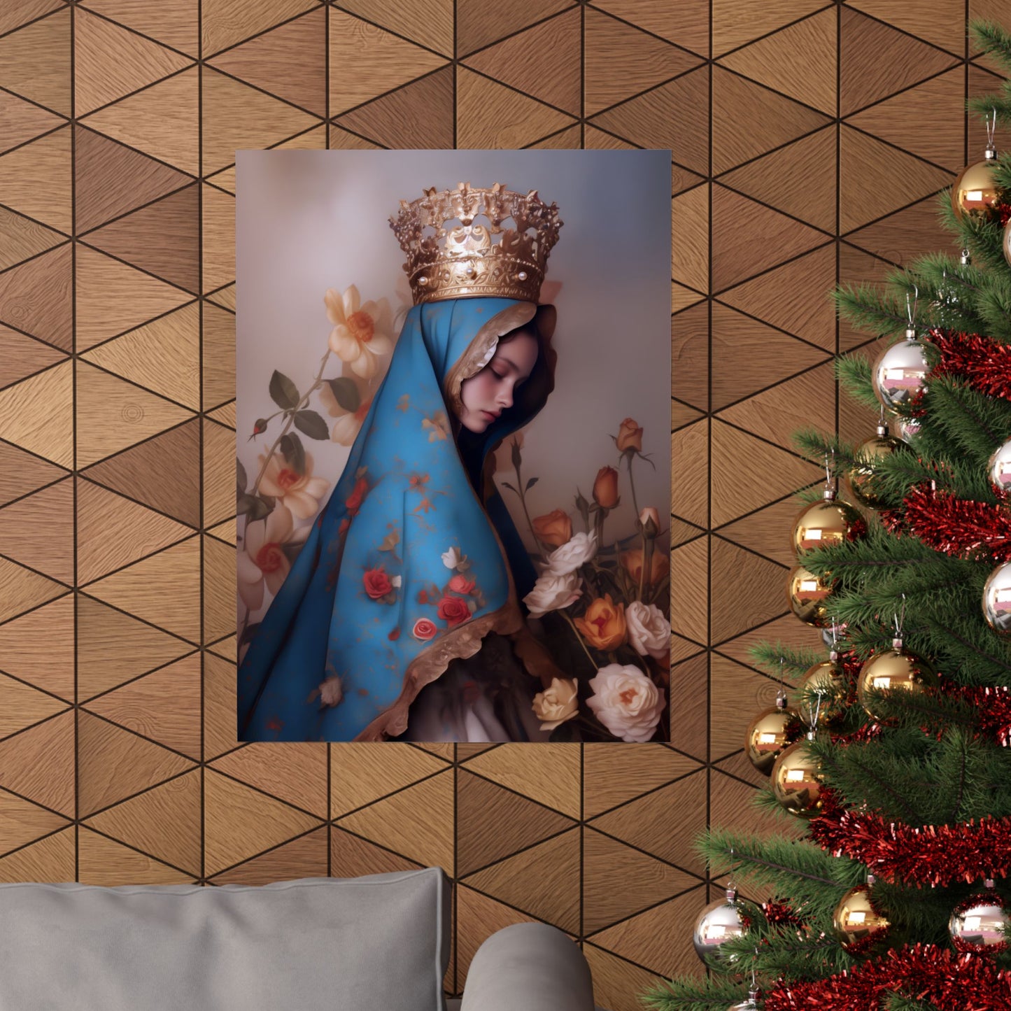 Our Lady of the Roses - Sanctified Souls Print - Multiple Sizes - Premium Matte Vertical Posters - Mother Mary Print