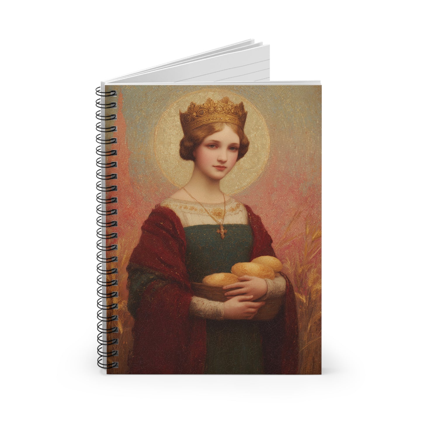 Saint Elizabeth of Hungary - Sanctified Souls Art - Religious Based Notebook - Spiral Notebook - Ruled Line - Prayer Journal - Devotional