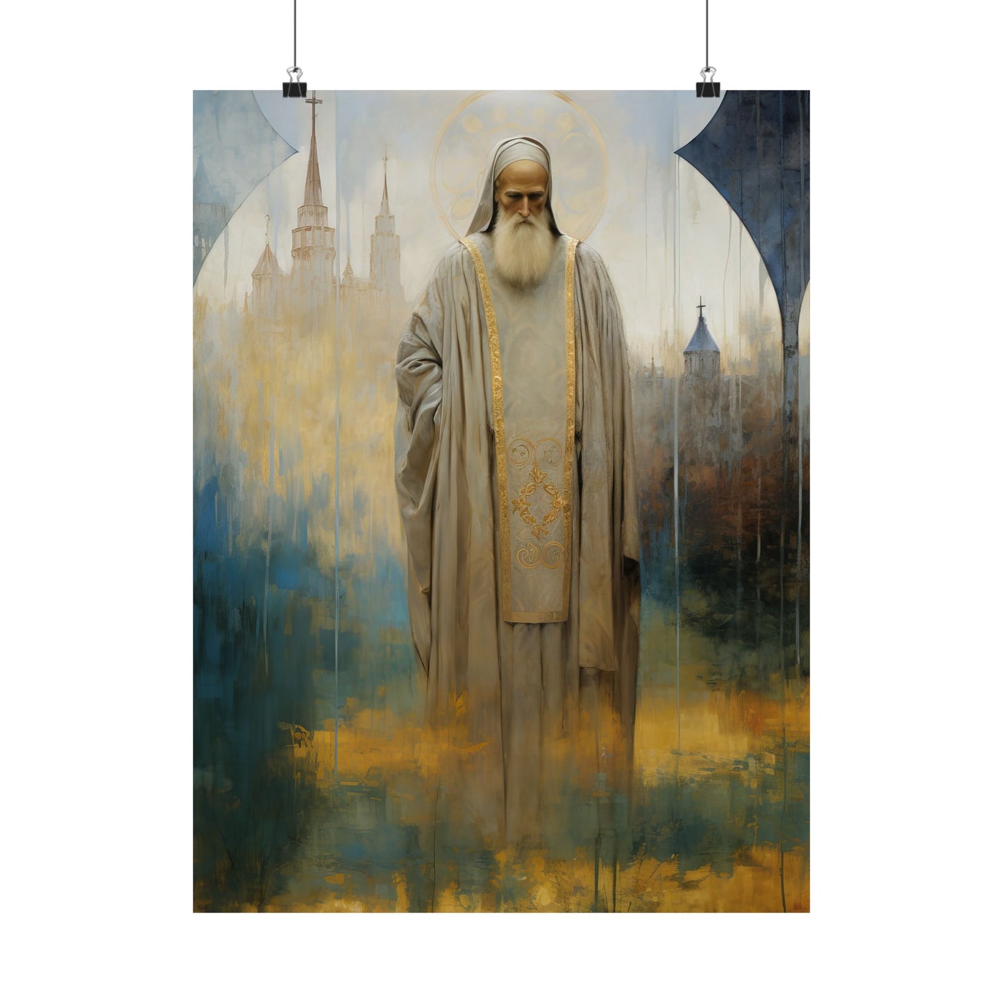 Saint Finbar of Cork - Sanctified Souls Print - Multiple Sizes - Premium Matte Vertical Posters