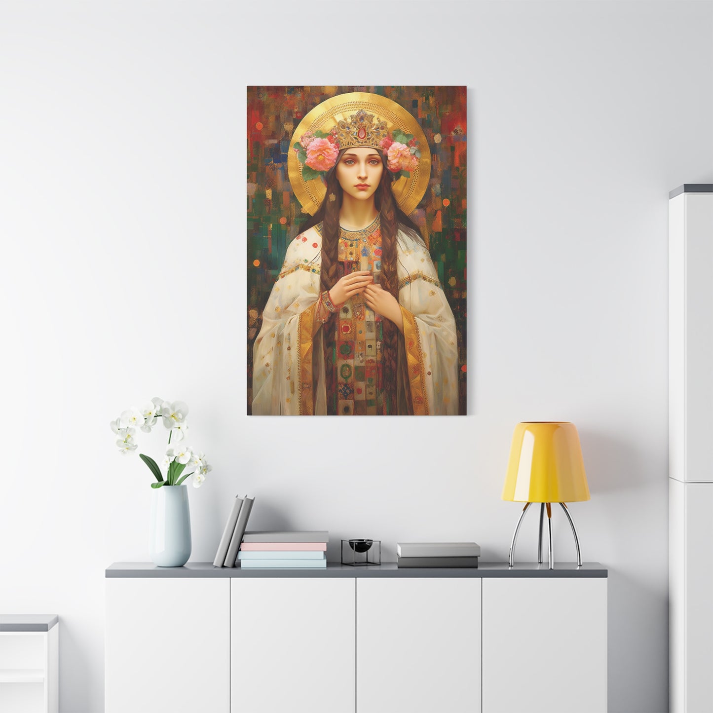 Saint Elizabeth of Hungary  - Museum Wrapped Canvas - Sanctified Souls Print - Religious Art for your Home