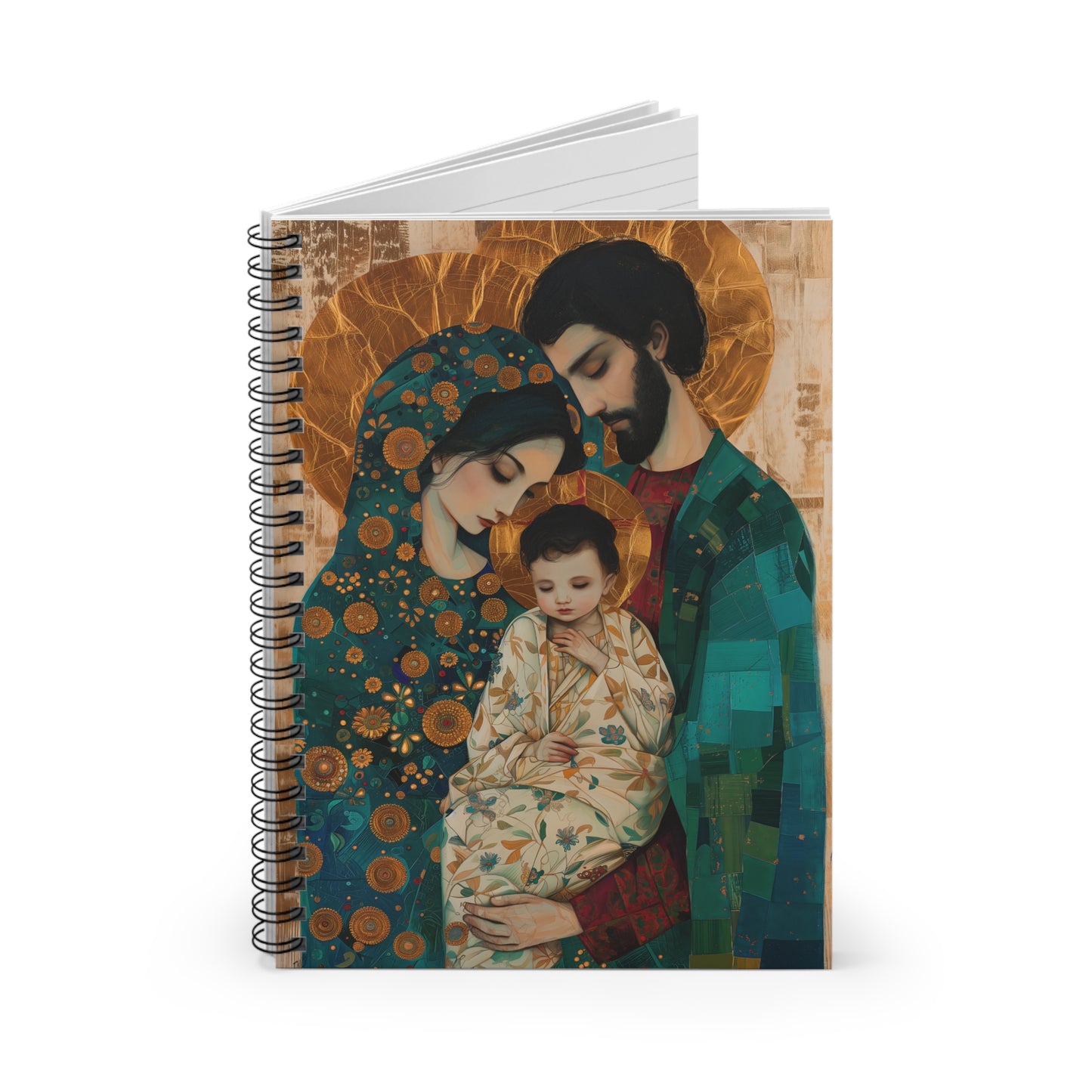 Sacred Love- The Holy Family Portrait Spiral Journal - Sanctified Souls Art - Religious Based Notebook - Spiral Notebook - Ruled Line