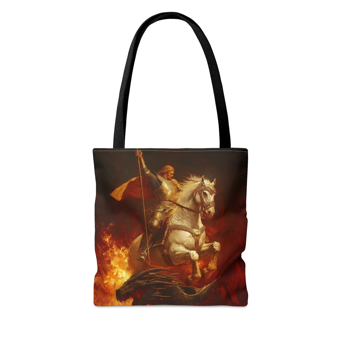Saint George - Tote Bag - Large Medium Small Faith Art Bag - Bible Study Faith Purse - Double Sided