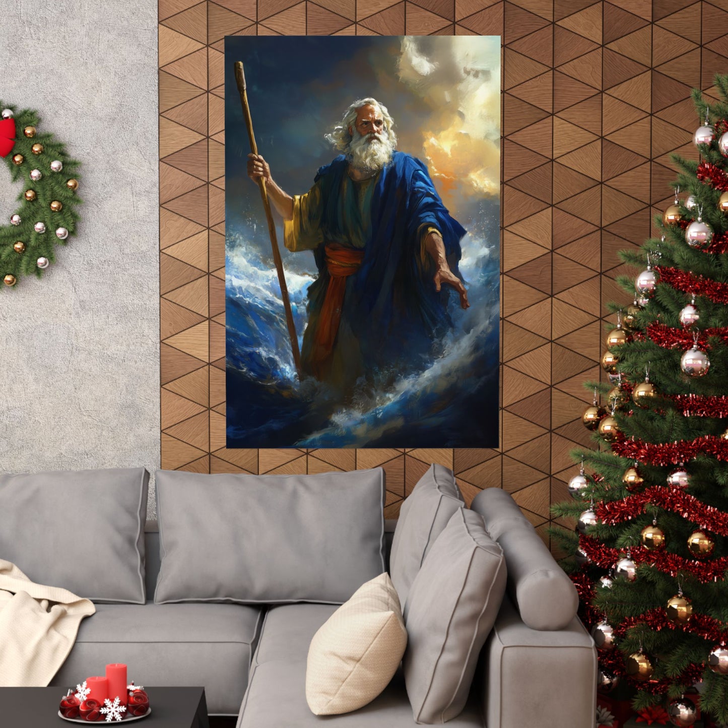 Moses Before the Trembling Sea - Sanctified Souls Print - Multiple Sizes - Premium Matte Vertical Posters