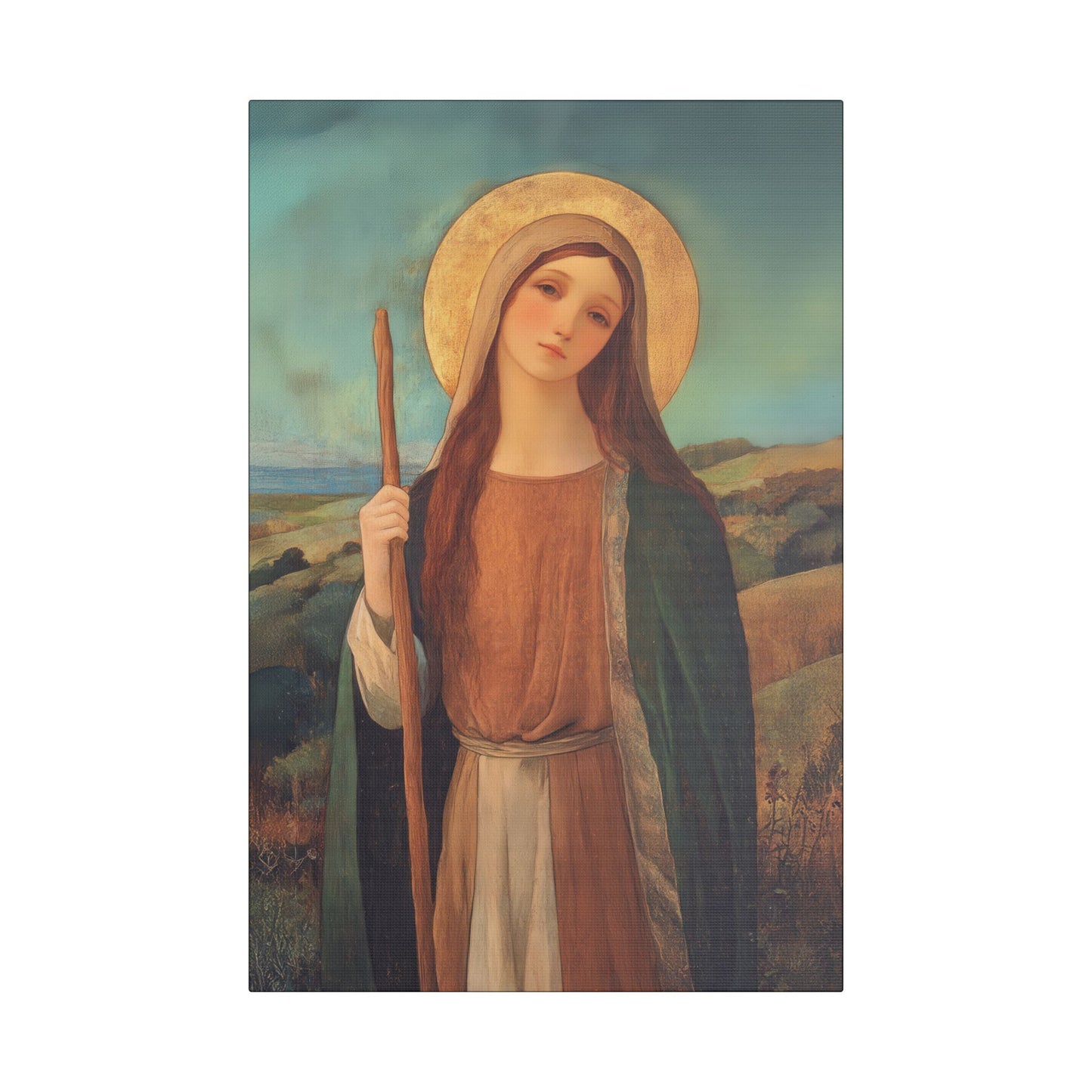 Saint Breage // Saint Breaca -  Wrapped Canvas Print - Multiple Sizes - Catholic Home art Matte Canvas, Stretched