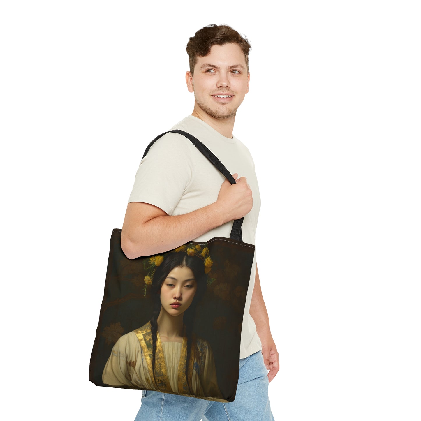 Saint Agatha Lin Tote Bag - Purse - Three sizes - Large Medium Small Faith Art Bag - Catholic faith inspired carry-all purse - Double Sided