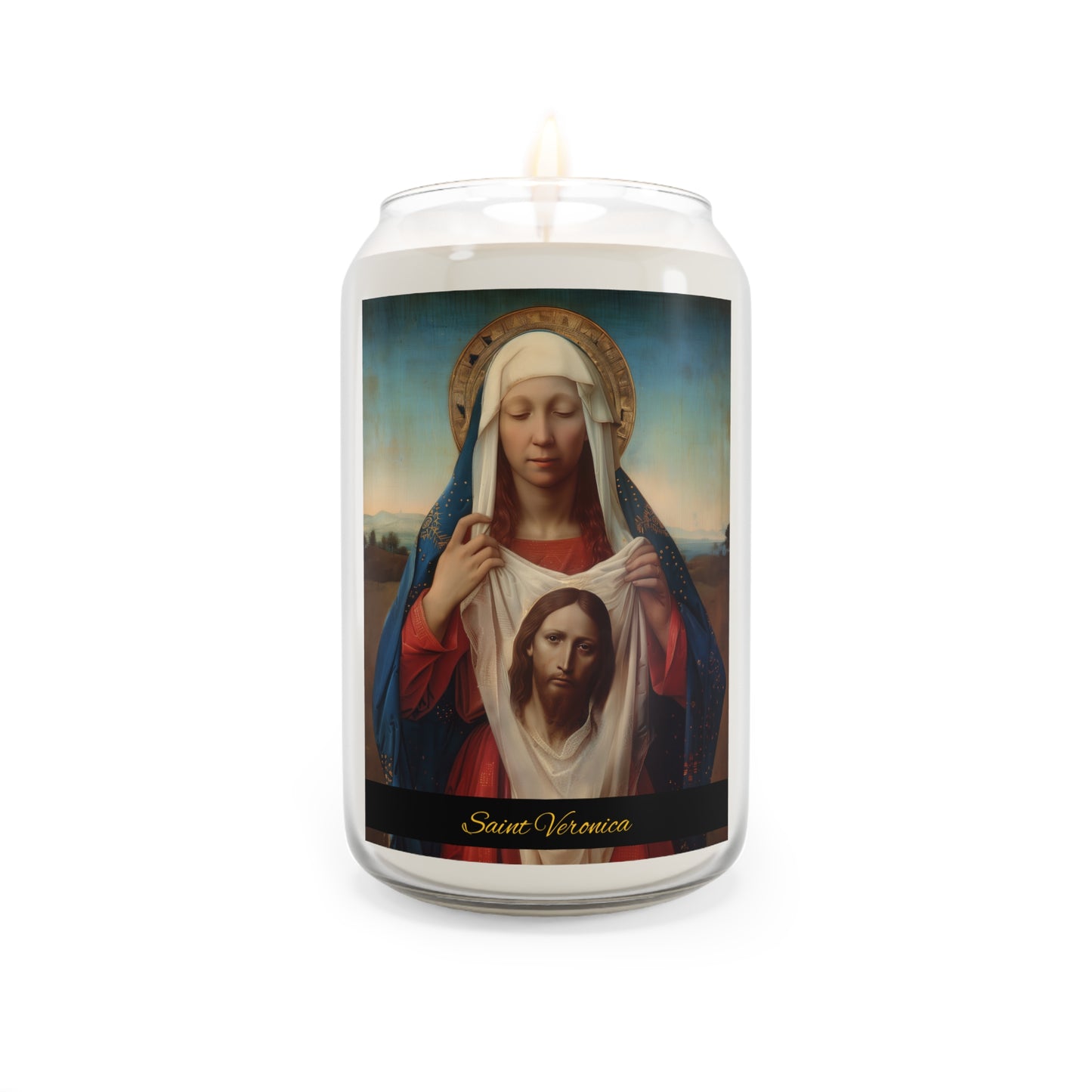 Saint Veronica / Saint Veronica's Veil - Scented Prayer Candle, 13.75oz -  Candle - Catholic Art - prayer room Scented Candle