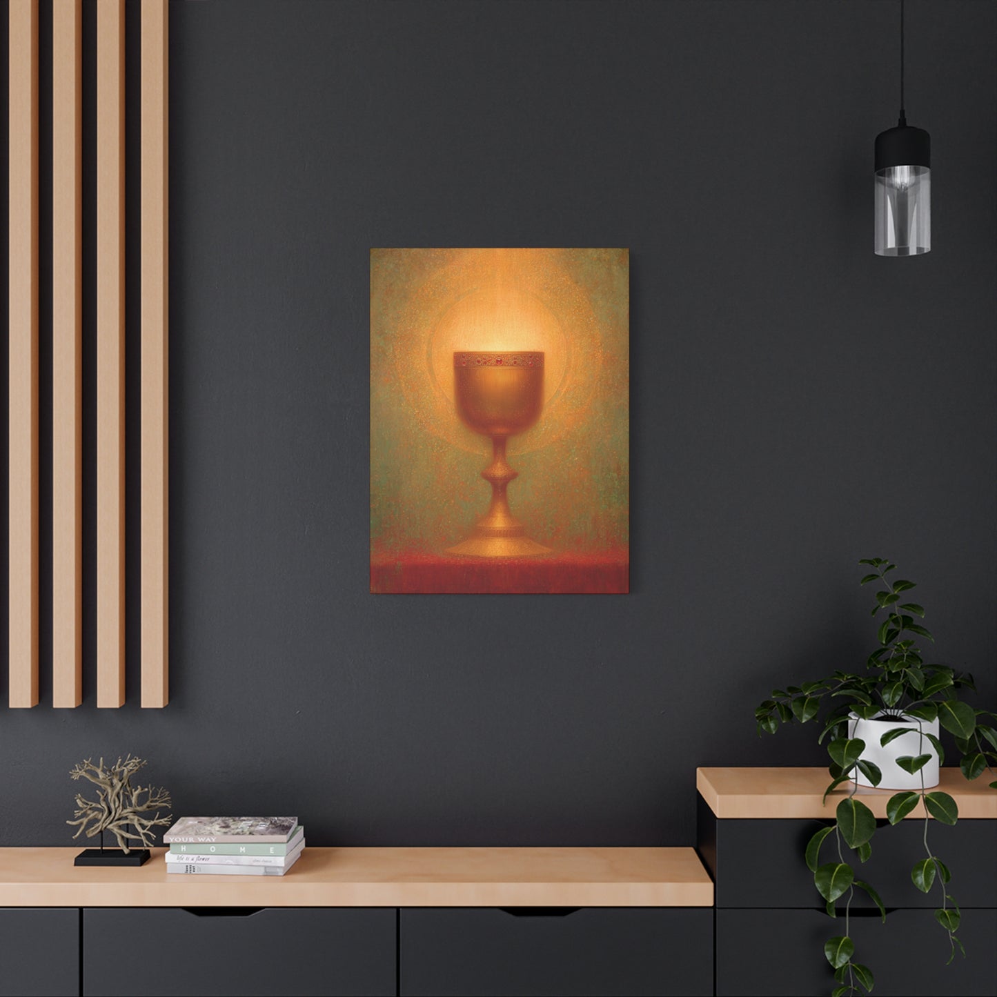 Chalice of the Lamb, Light of the World - The Holy Grail - Gallery Wrapped Canvas - Print - Religious Art for your Home - Catholic Art