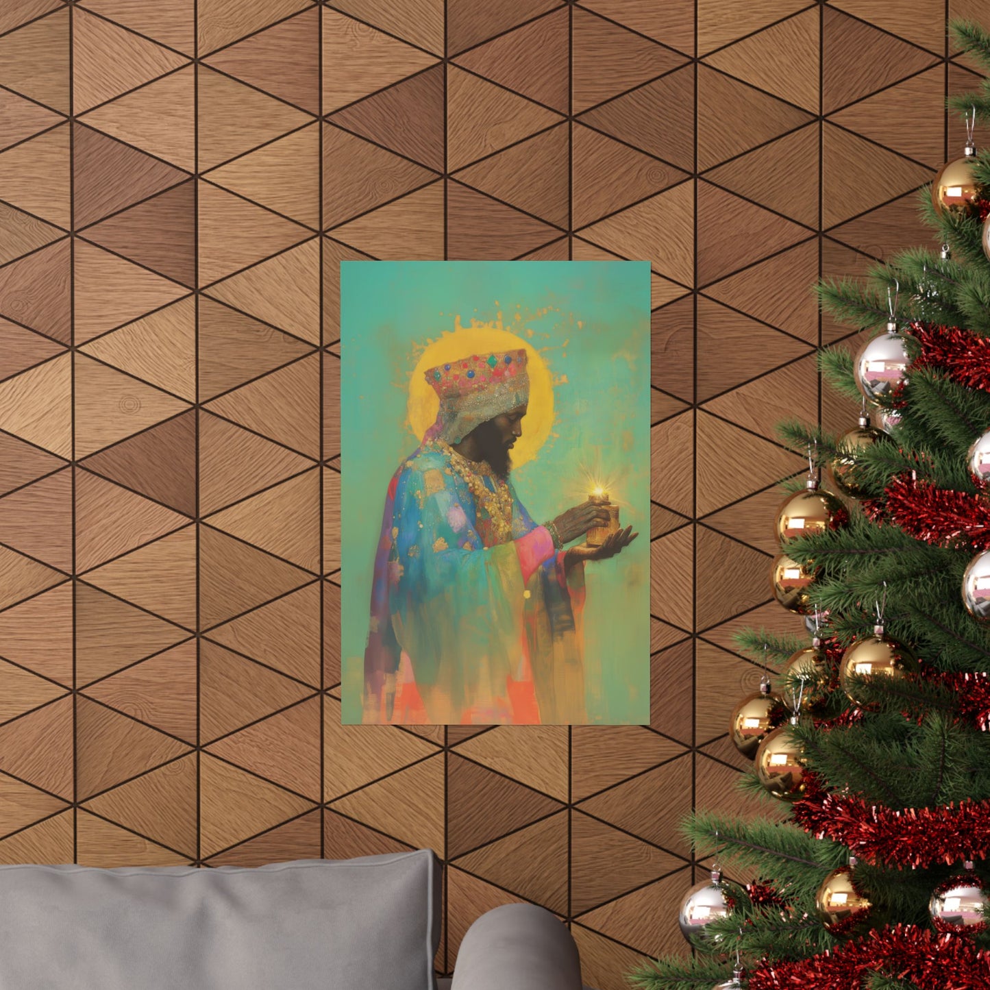 Balthazar and the Gift of Foretold Sorrow - 3 Wise Men - Sanctified Souls Print - Multiple Sizes - Premium Matte Vertical Posters