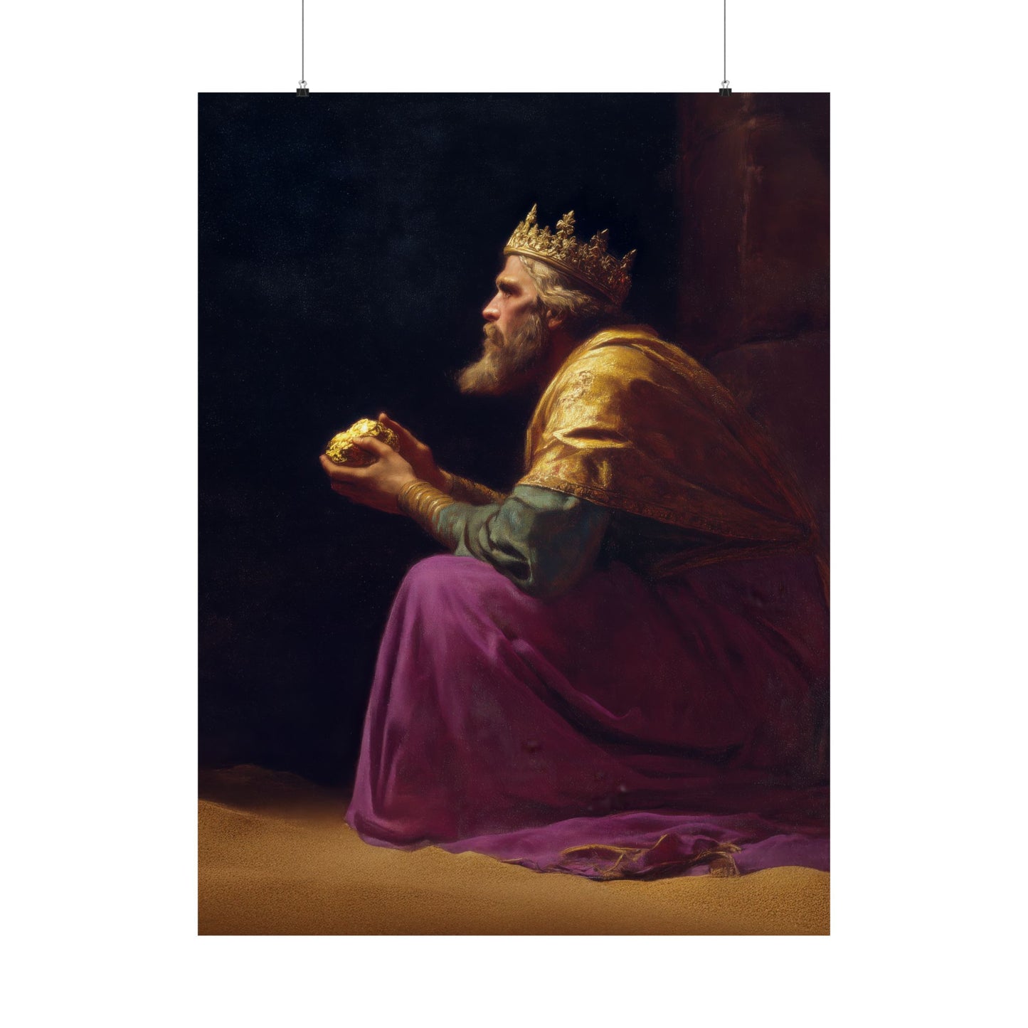 Melchior and the Gift Fit for a King - 3 Wise Men - Sanctified Souls Print - Multiple Sizes - Premium Matte Vertical Posters