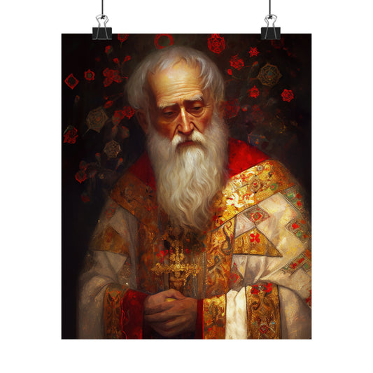 Saint Nicholas Print - Sanctified Souls Print - Multiple Sizes - Premium Matte Vertical Posters