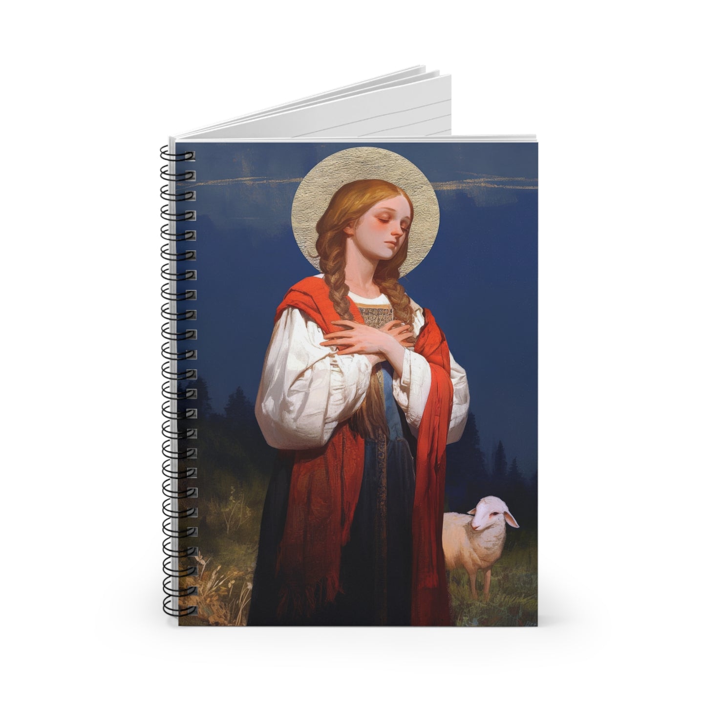 Saint Genevieve - Sanctified Souls Art - Religious Based Notebook - Spiral Notebook