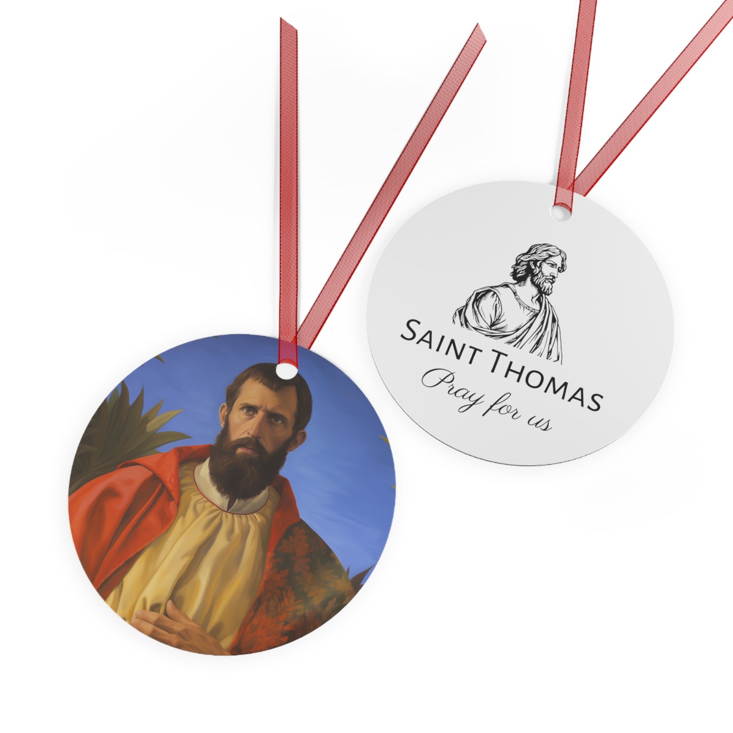 Saint Thomas the Apostle - Religious Holiday Christmas Ornament and Keepsake - Double sided Religious Ornament