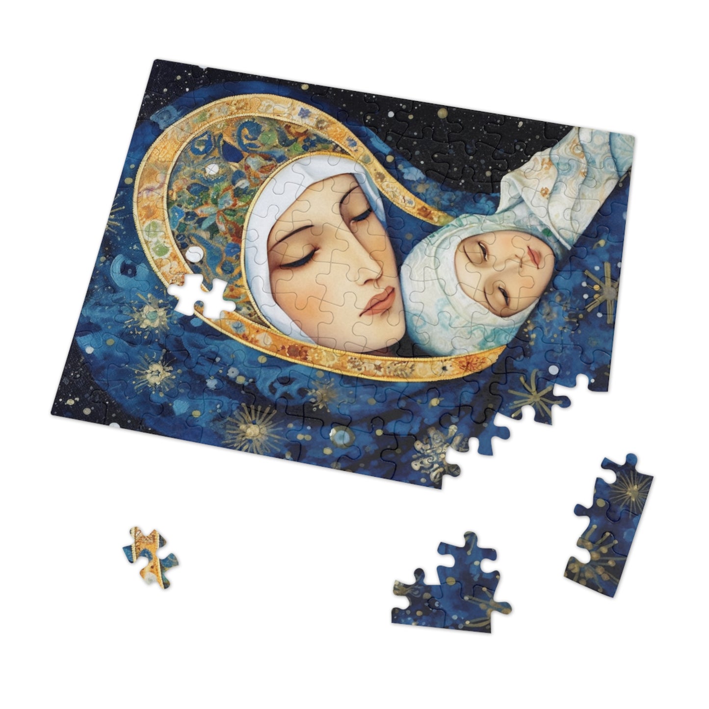 Snowfalls Embrace - Our Lady of the Snows - Puzzle and Keepsake Tin - Jigsaw Puzzle (30, 110, 252, 500,1000-Piece) - Religious Puzzle