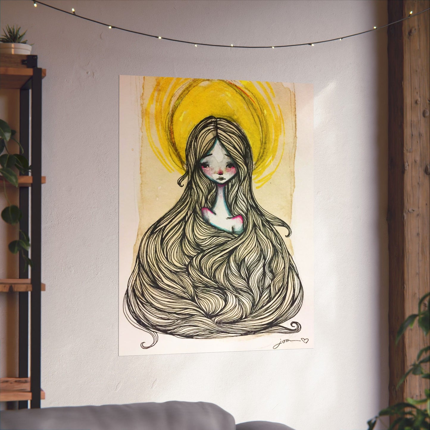 Saint Agatha of Sicily Poster Print - Hand-Drawn Catholic Art Print | Christian Devotional Wall Art | Sanctified Solocosmo Religious Poster