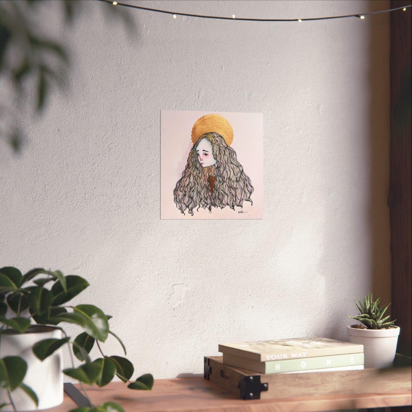 Saint Philomena Poster Print - Hand-Drawn Catholic Art Print | Christian Devotional Wall Art | Sanctified Solocosmo Religious Poster