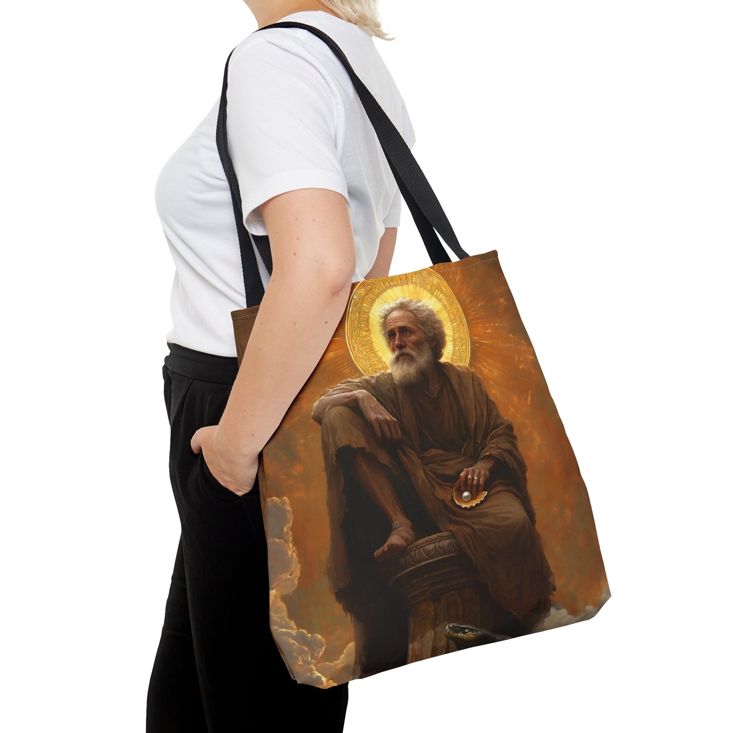 Saint Simeon Stylites Tote Bag - Large Medium Small Faith Art Bag - Catholic Faith Purse - Religious - Prayer Bag - Devotional Purse