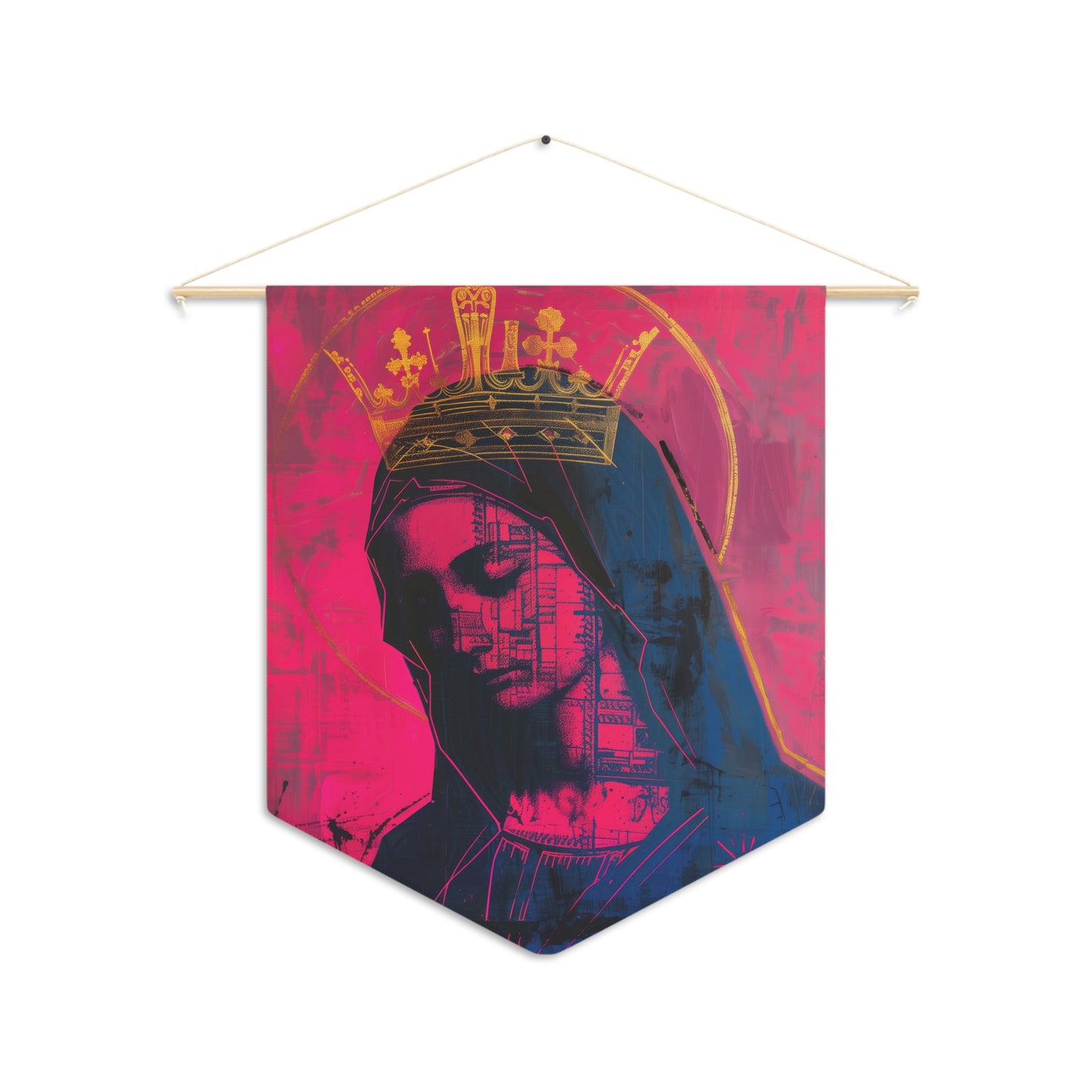 Mary Mother of God - Source of Consolation Pennant / Banner / Wall Hanging - Prayer room art - 18" x 21" - Catholic Religious Christian Gift