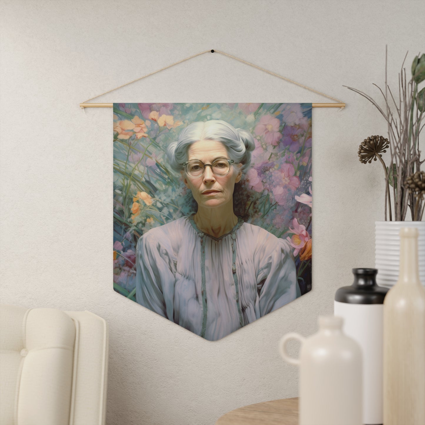 Servant of God Dorothy Day Pennant / Banner / Wall Hanging - Prayer room art - 18" x 21" - Catholic prayer Religious - Large Banner