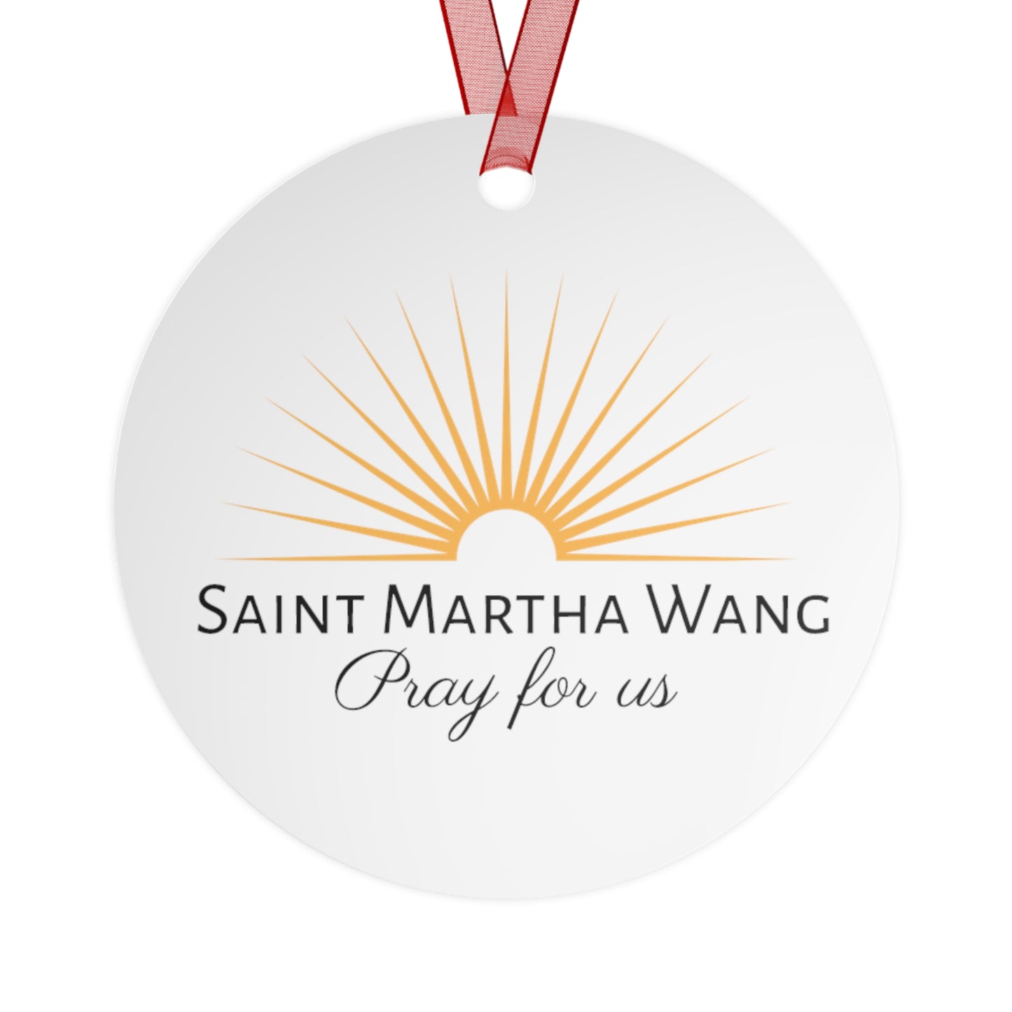 Saint Martha Wang - Chinese Martyr Saint - Metal Ornament - Religious Holiday Christmas Ornament and Keepsake