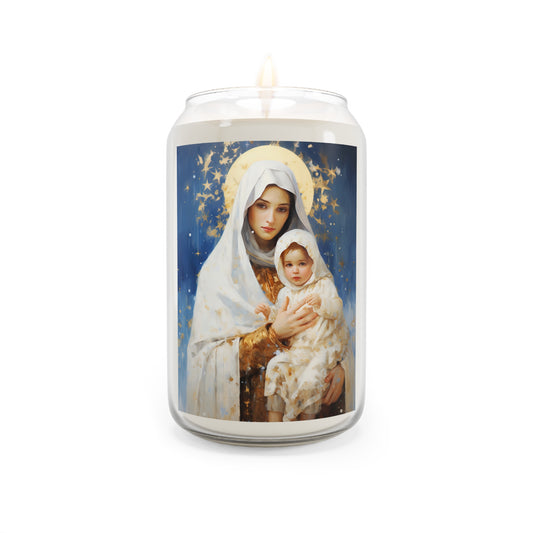Divine Frost- Our Lady of the Snows - Scented Prayer Candle, 13.75oz - Tall Size - Religious Prayer Candle - Catholic Art - Religious Gift