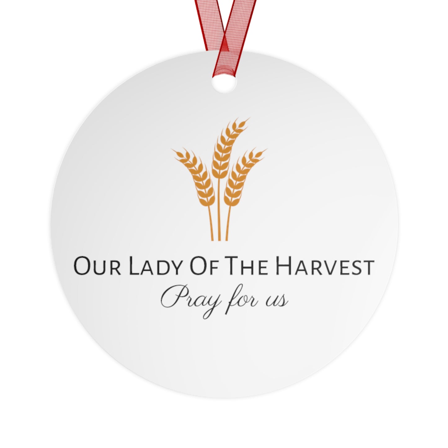 Our Lady of the Harvest / Prairie - Mother Mary - Metal Ornament - Religious Holiday Christmas Ornament and Keepsake - Prayer