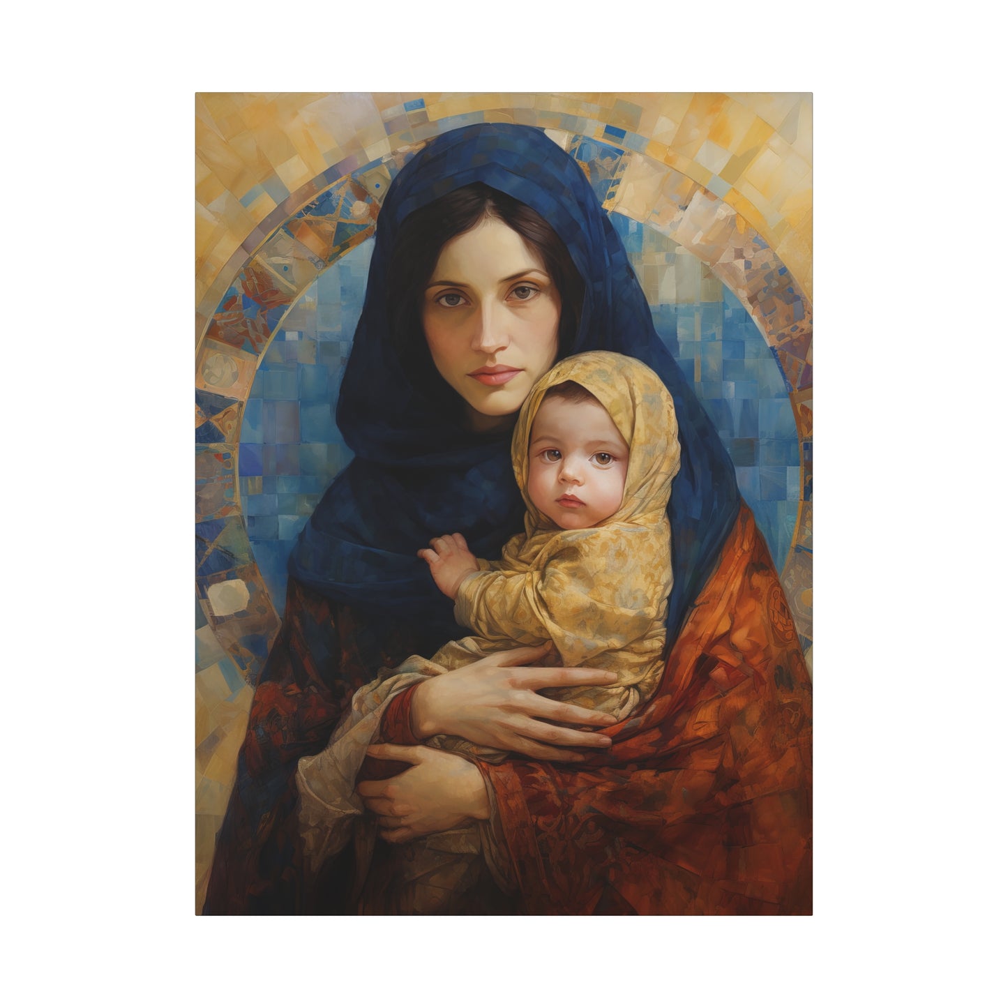 Maternal Seraph - Virgin Mary and Infant Jesus - Museum Wrapped Canvas - Religious Art for your Home - Catholic Art - Mary and Christ Child