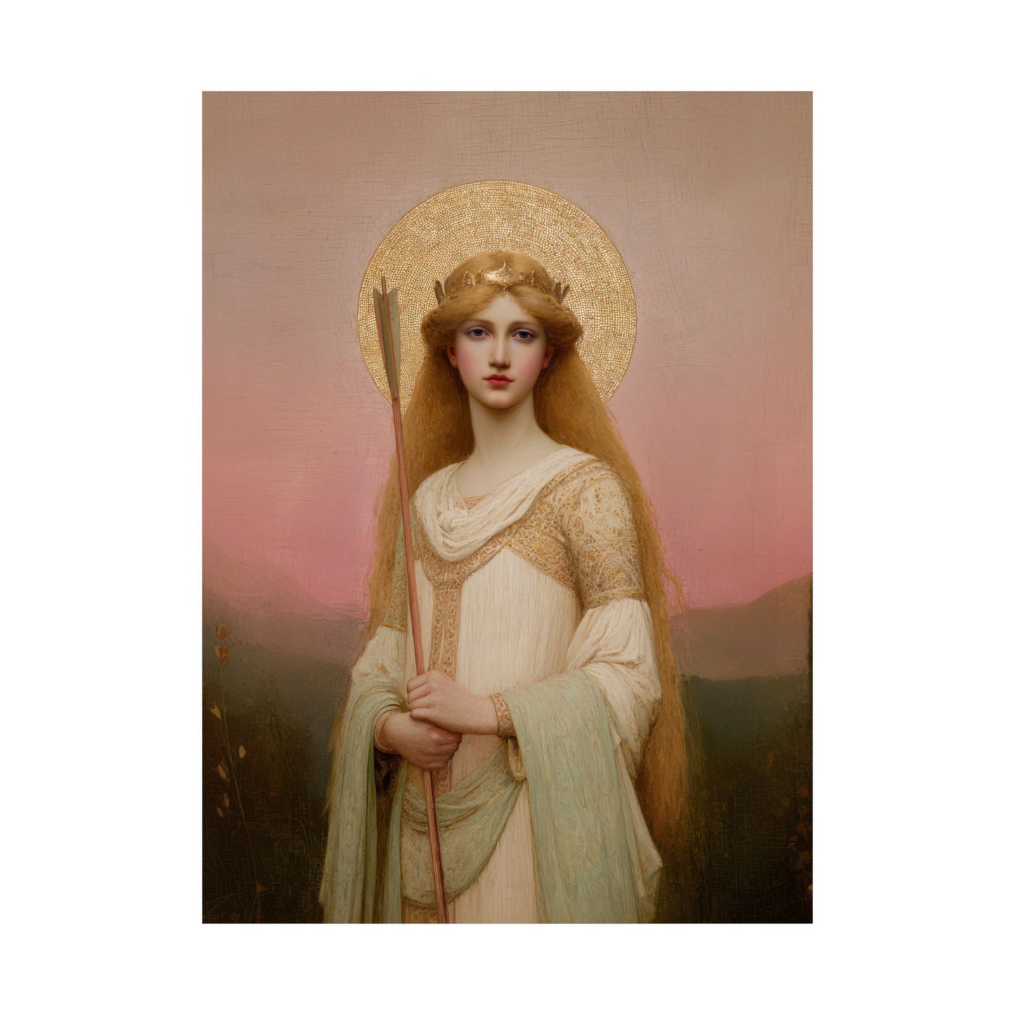 Saint Ursula -  Catholic Art - Multiple Sizes - Premium Posters - Catholic Art - Christian Home - Catholic Saint Art