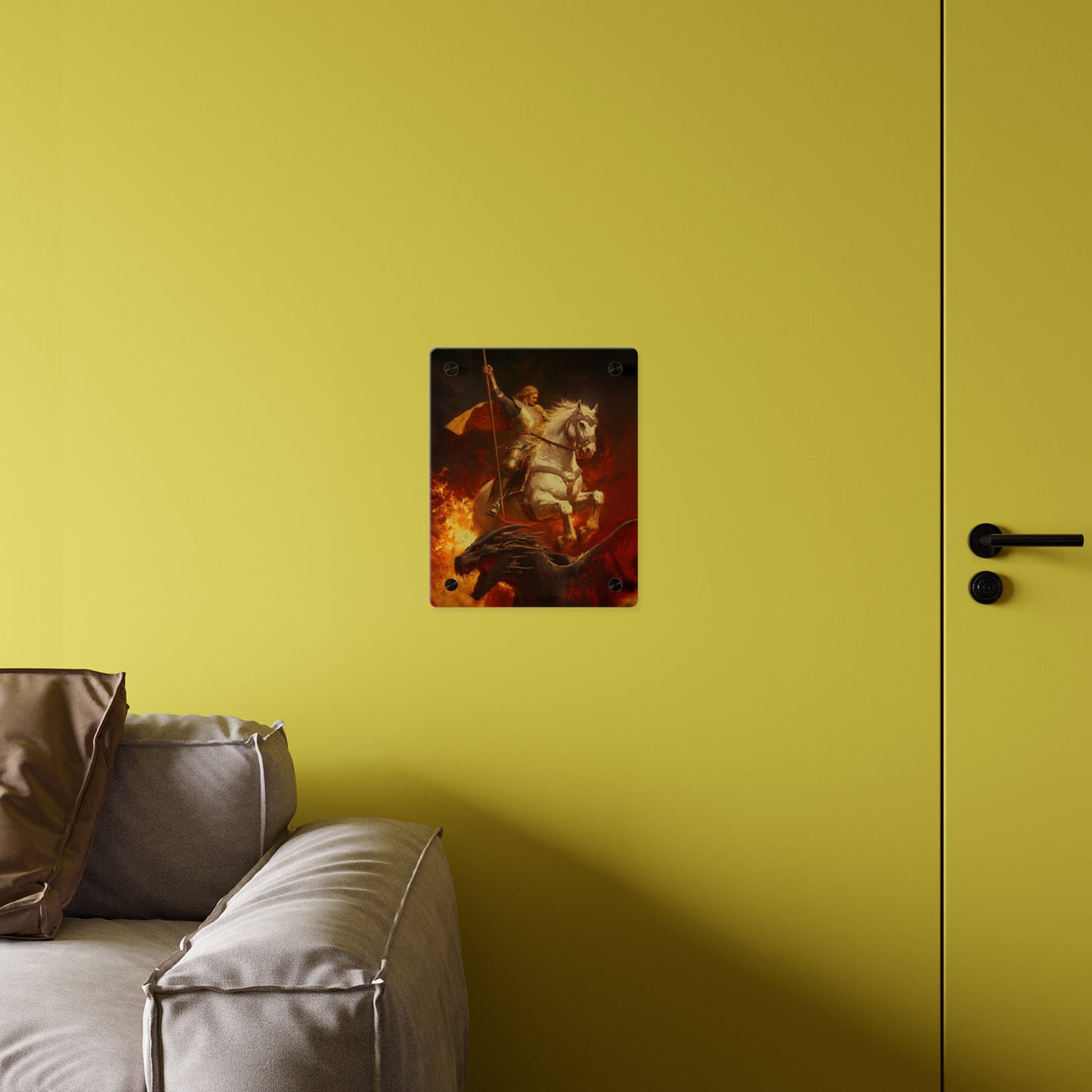 Saint George Wall Art Panel - Ready to Hang Acrylic Print - Catholic Saint Art - Patron Saint Print - No Frame needed