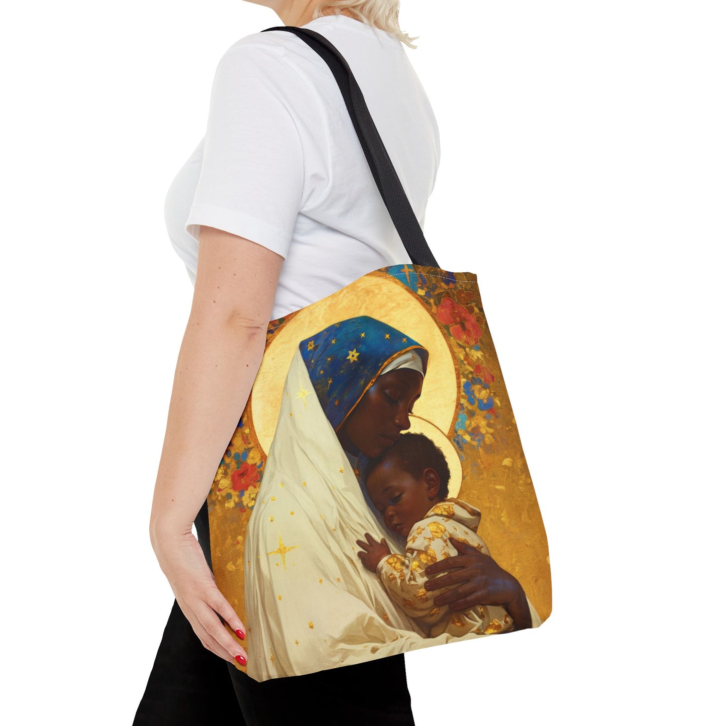 Queen of Peace and Love- Our Lady of Kibeho's Message Tote Bag - Large Medium Small Faith Art Bag - Catholic Faith Purse - Religious
