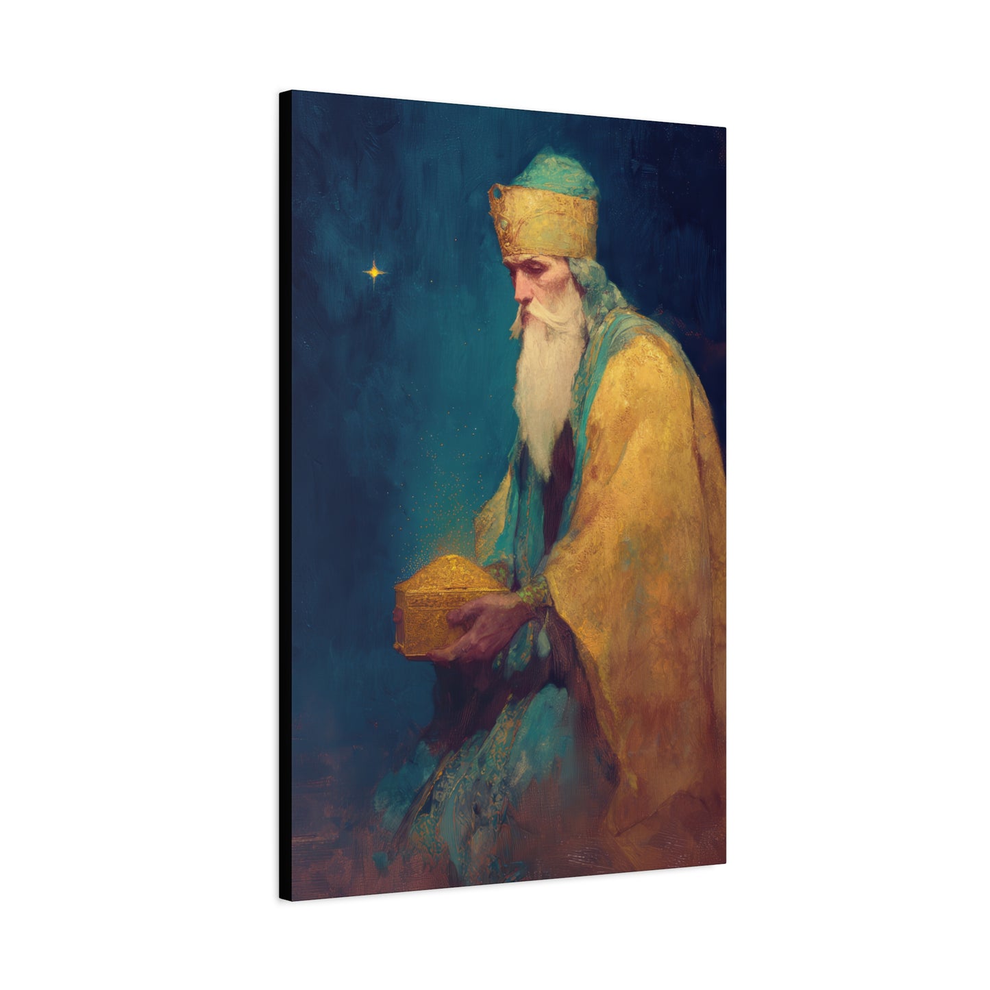 Caspar and the Offering of Worship - 3 Wise Men - Gallery Wrapped Canvas - Print - Religious Art for your Home - Catholic