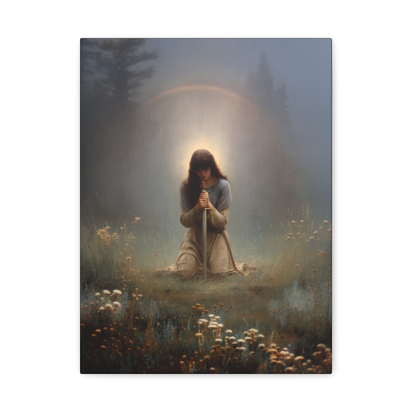 Saint Joan of Arc -  Museum Wrapped Canvas - Sanctified Souls Print - Religious Art for your Home - Catholic Patron Saint Art