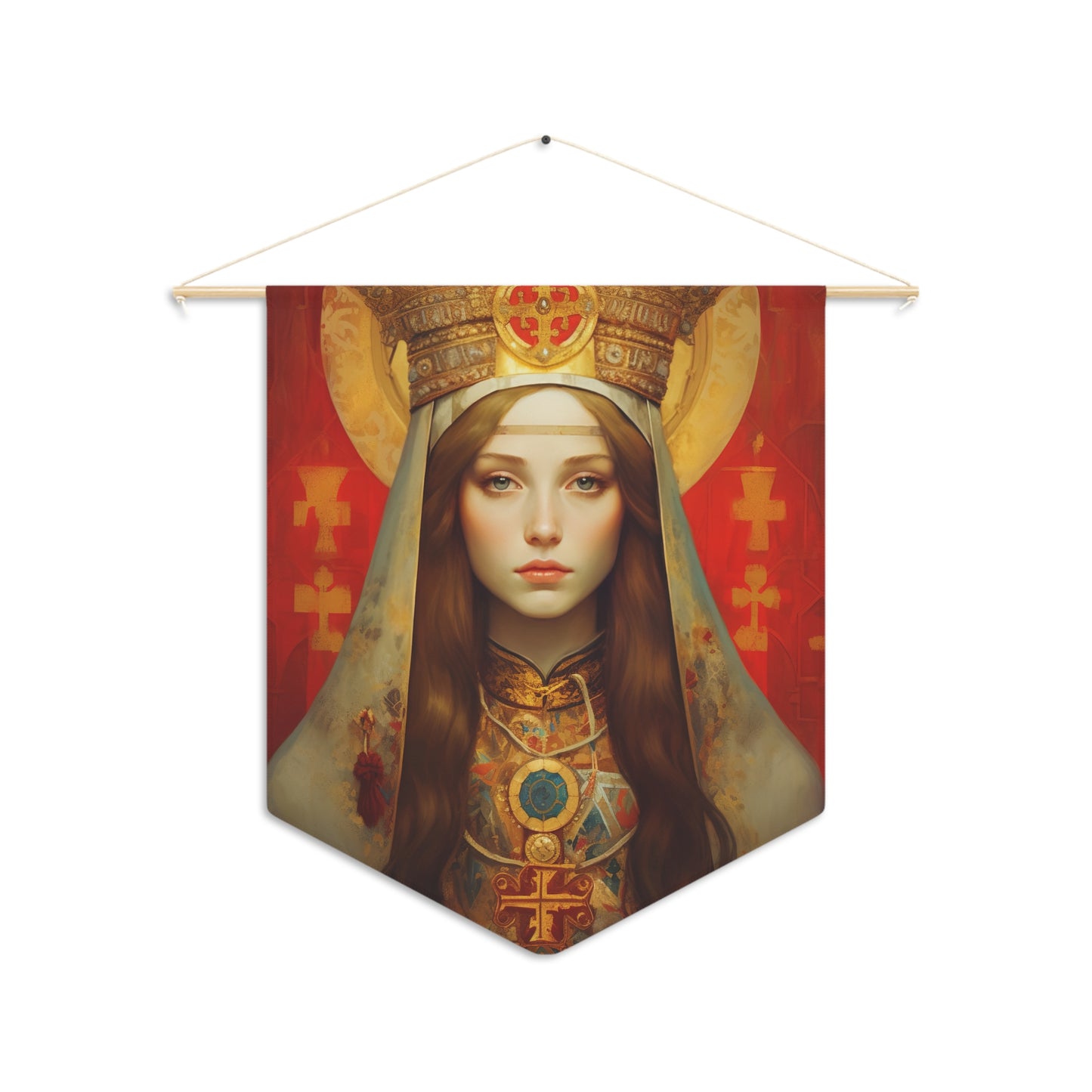 Saint Alexandra Wall Banner / Wall Hanging / Pennant - Prayer room art - Catholic Home -  18" x 21"