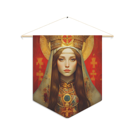Saint Alexandra Wall Banner / Wall Hanging / Pennant - Prayer room art - Catholic Home -  18" x 21"