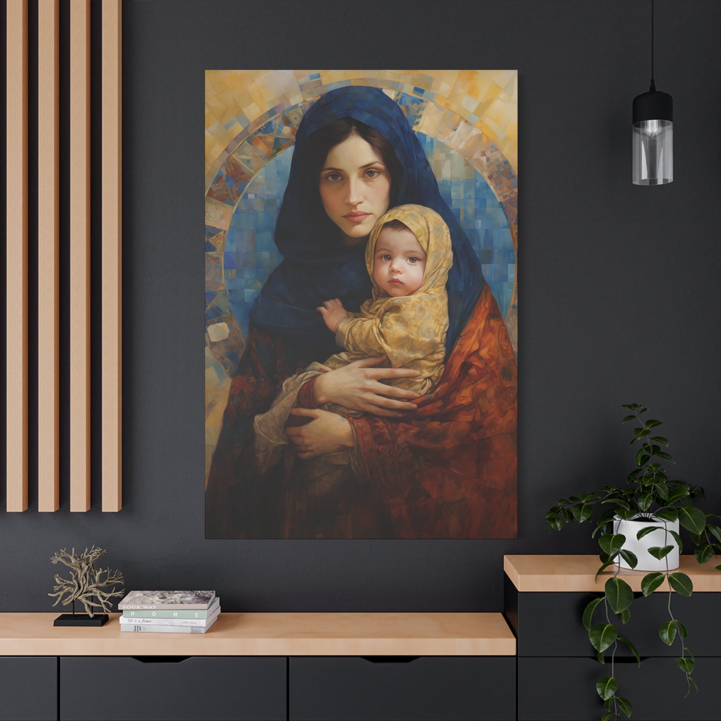 Maternal Seraph - Virgin Mary and Infant Jesus - Museum Wrapped Canvas - Religious Art for your Home - Catholic Art - Mary and Christ Child