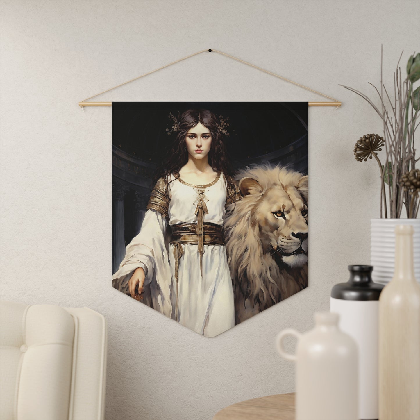 Saint Euphemia Wall Banner / Wall Hanging - Unique Religious Art for your home - Prayer room - Catholic Home Art - 18" x 21"