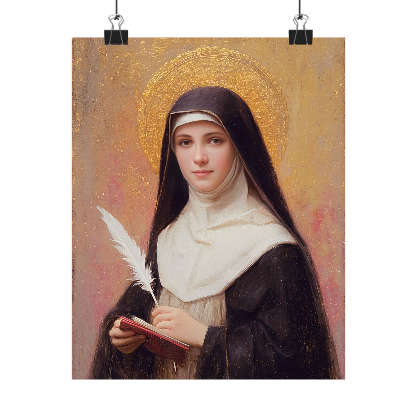 Saint Mechtildis / Mechtide of Hefta / Mechthild of Hackeborn - Sanctified Souls Print - Multiple Sizes - Premium Matte Vertical Posters