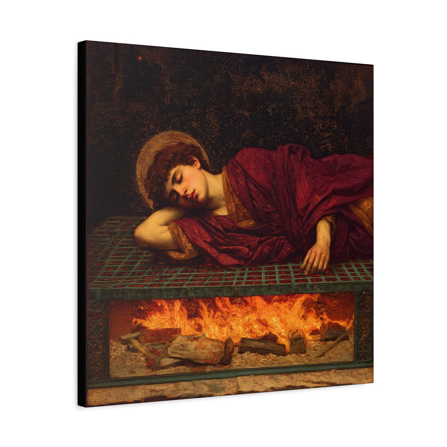 Saint Lawrence -  Museum Wrapped Canvas - Sanctified Souls Print - Religious Art for your Home - Catholic Patron Saint Art